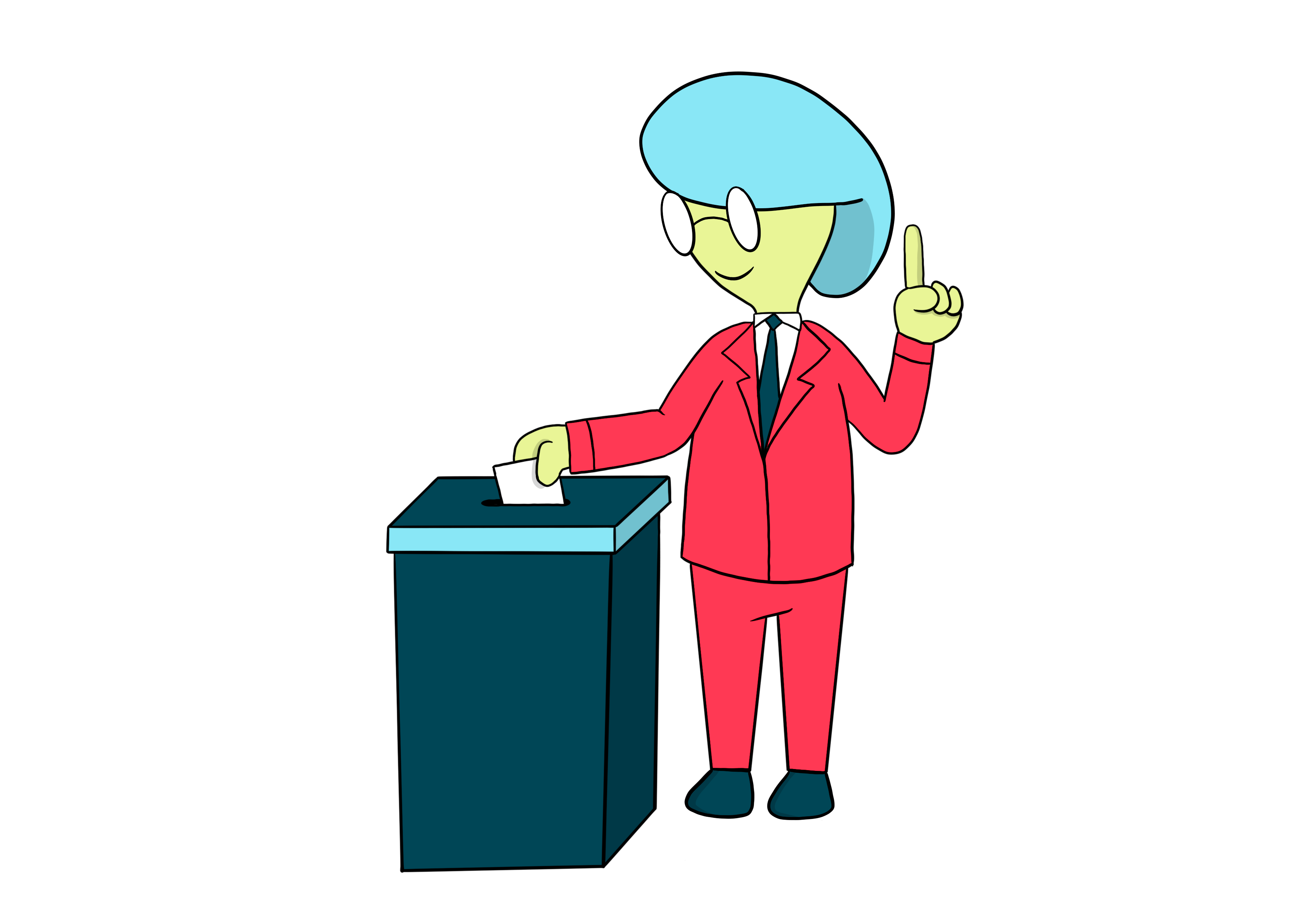 Mascota de Supervecina votando con la delegación de voto en una junta de propietarios